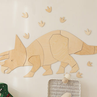 Dinosaur Triceratops – Wooden Wall Decoration