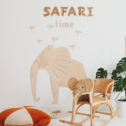 Safari Elephant – Wooden Wall Decoration
