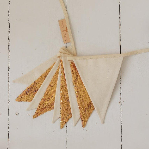 Sequin Garland - Gold and Beige