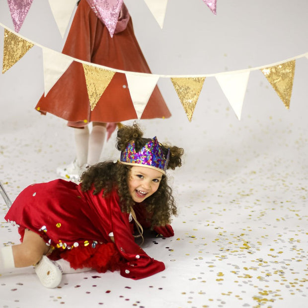 Sequin Garland - Pink and Beige