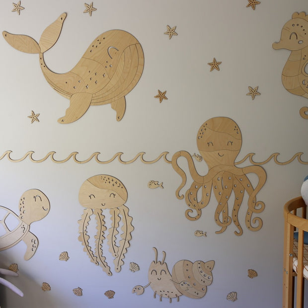 Wooden Wall Decoration - Jellyfish
