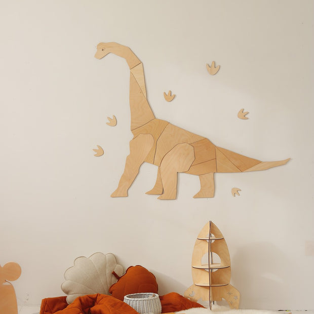 Origami Diplodocus Dinosaur – Wooden Wall Decoration, Small