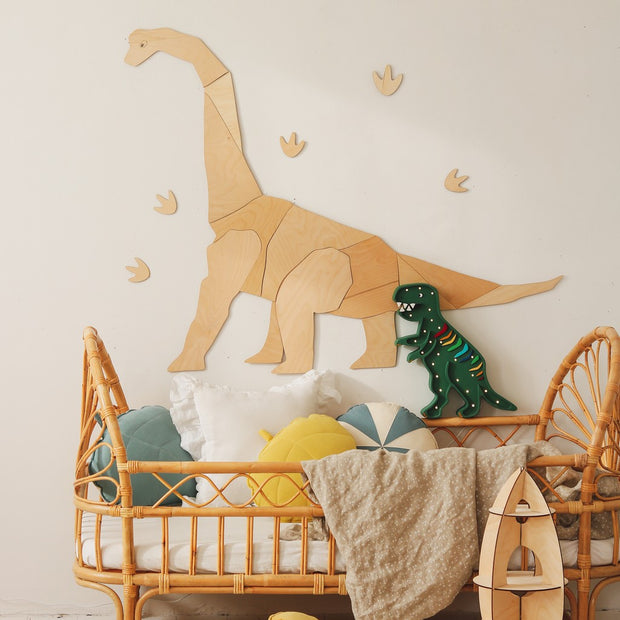 Origami Diplodocus Dinosaur – Wooden Wall Decoration, Medium