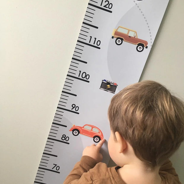 Paper Growth Chart For Kids - Retro Cars