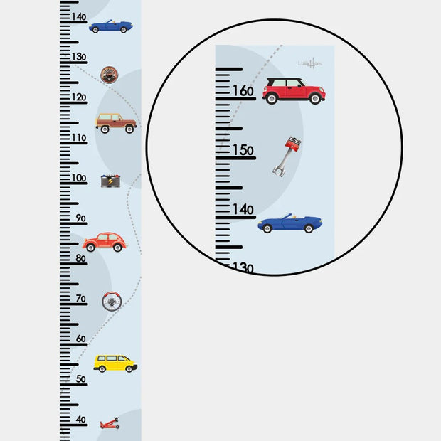 Paper Growth Chart For Kids - Retro Cars