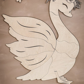 Wooden Wall Decoration - Swan