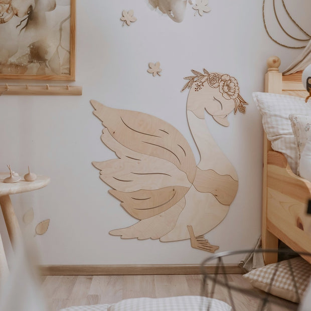 Wooden Wall Decoration - Swan