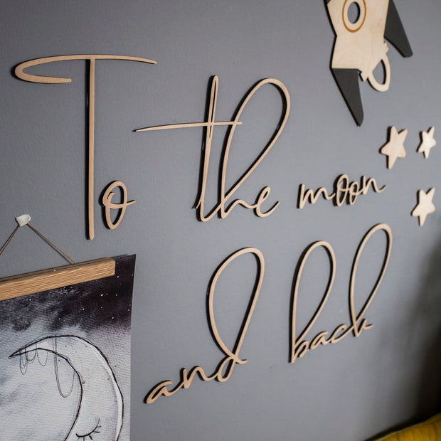 Wooden Wall Sign - To The Moon And Back