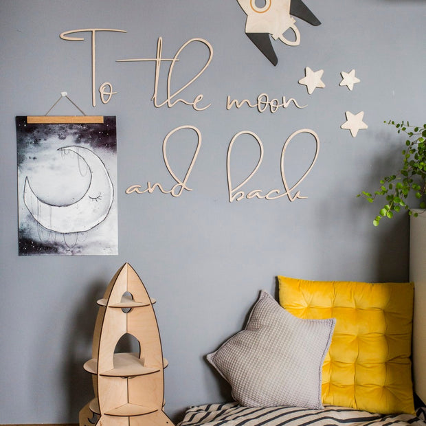 Wooden Wall Sign - To The Moon And Back